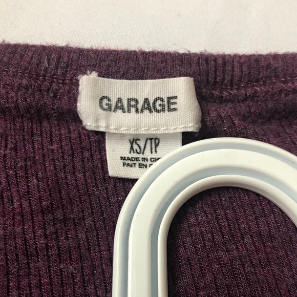 Garage: Plum Ribbed Crop-Top - Picture 5 of 5